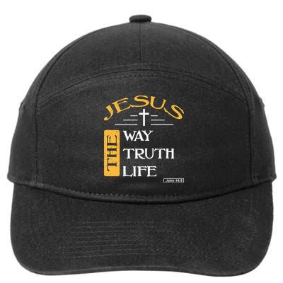 Jesus The Way Truth Life Christian 7-Panel Snapback Hat