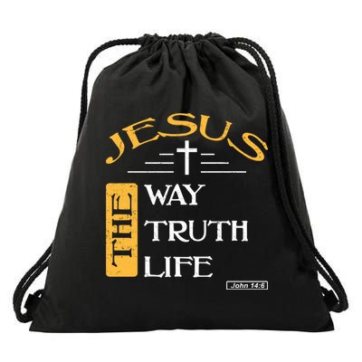 Jesus The Way Truth Life Christian Drawstring Bag