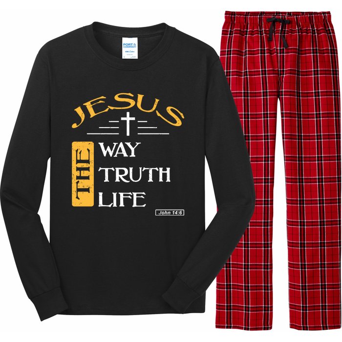 Jesus The Way Truth Life Christian Long Sleeve Pajama Set