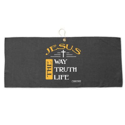 Jesus The Way Truth Life Christian Large Microfiber Waffle Golf Towel