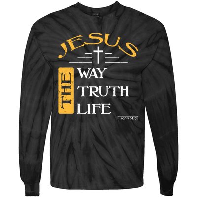 Jesus The Way Truth Life Christian Tie-Dye Long Sleeve Shirt