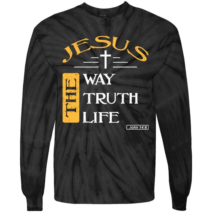 Jesus The Way Truth Life Christian Tie-Dye Long Sleeve Shirt