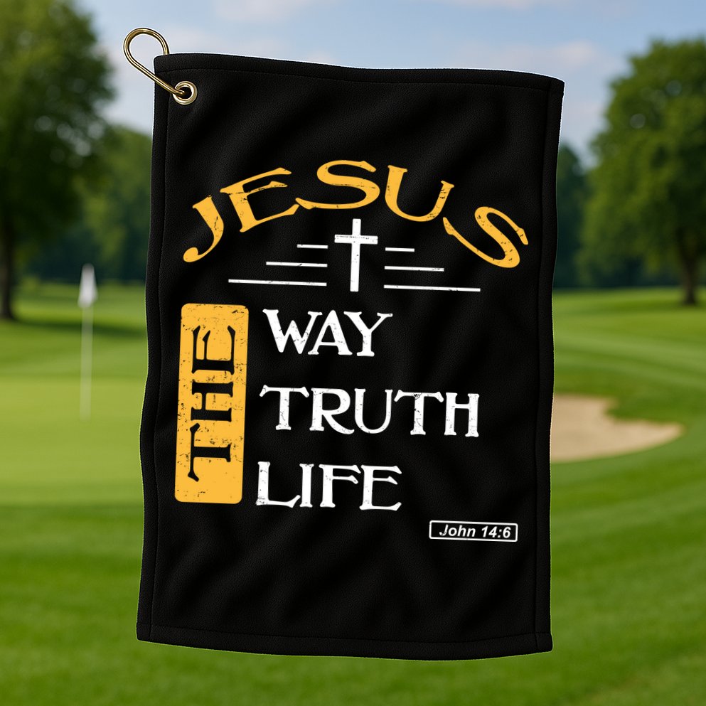 Jesus The Way Truth Life Christian Golf Towel