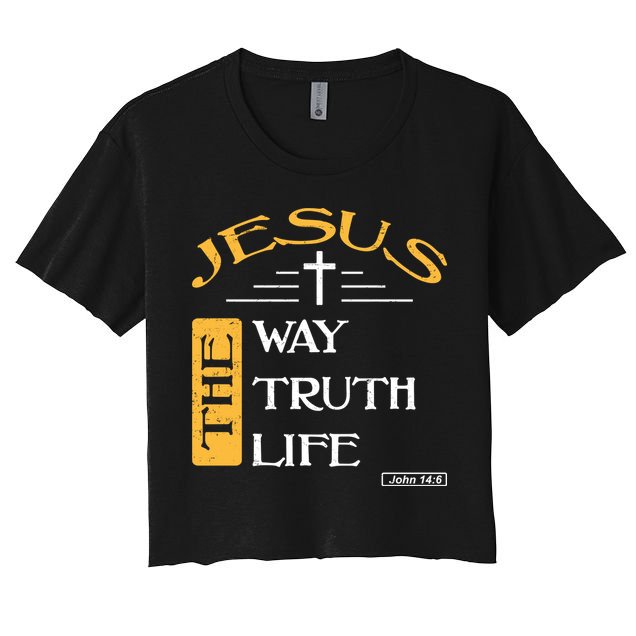Jesus The Way Truth Life Christian Crop Top