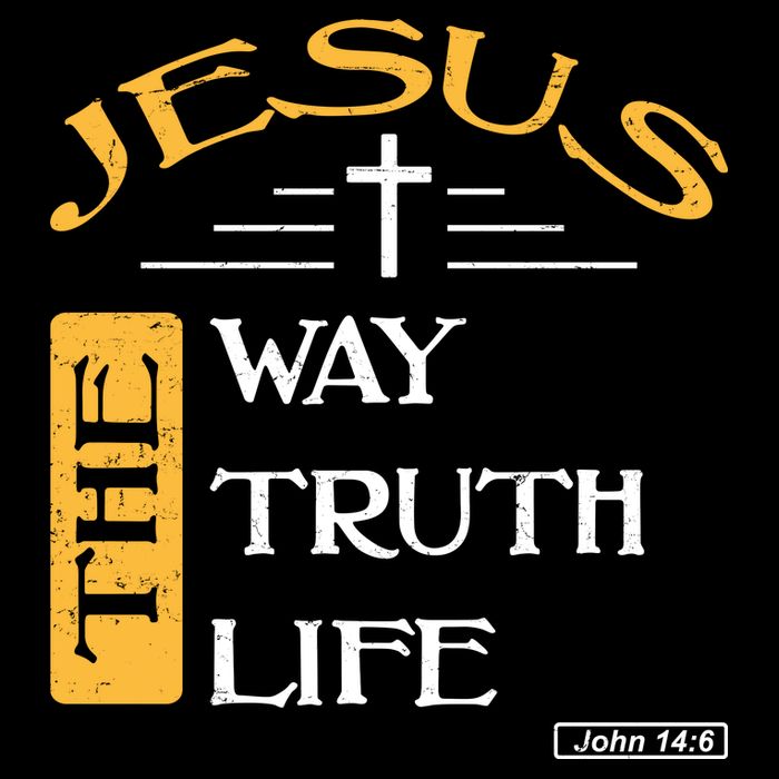 Jesus The Way Truth Life Christian Women's V-Neck T-Shirt
