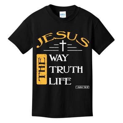 Jesus The Way Truth Life Christian Kids T-Shirt