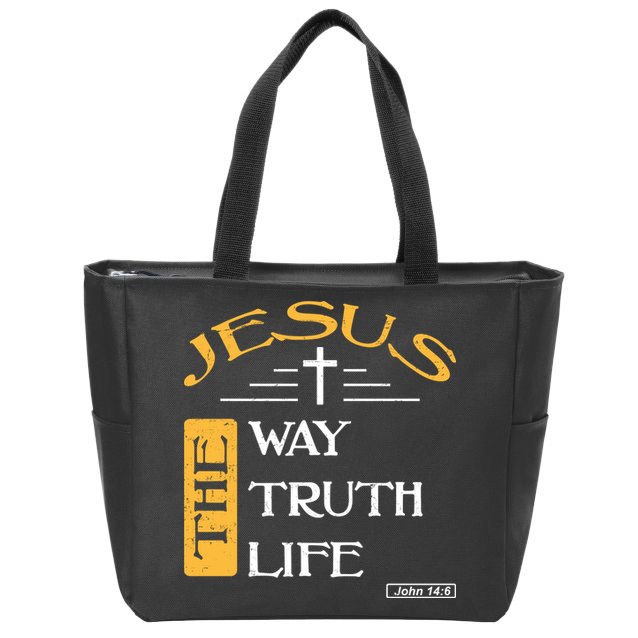 Jesus The Way Truth Life Christian Zip Tote Bag
