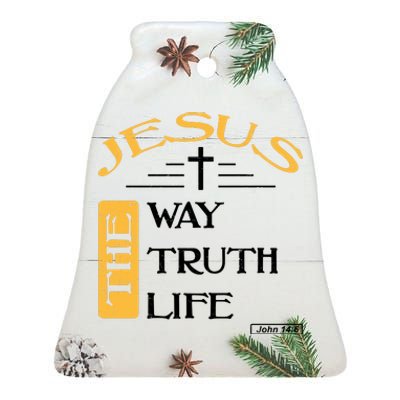 Jesus The Way Truth Life Christian Ceramic Bell Ornament