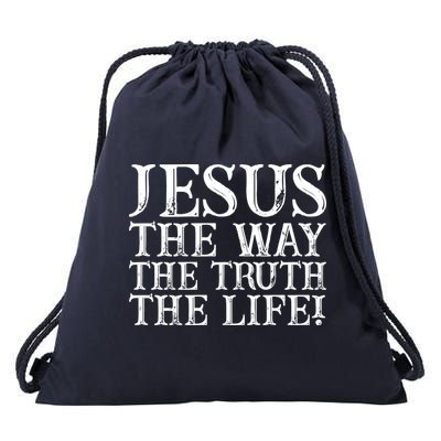Jesus The Way The Truth The Life Vintage Drawstring Bag