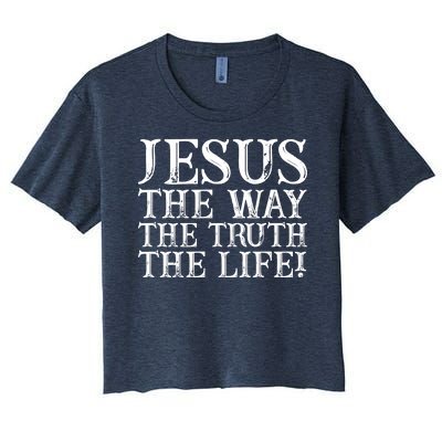 Jesus The Way The Truth The Life Vintage Women's Crop Top Tee