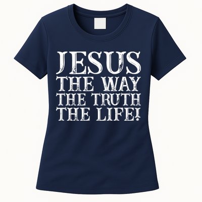 Jesus The Way The Truth The Life Vintage Womens T-Shirt