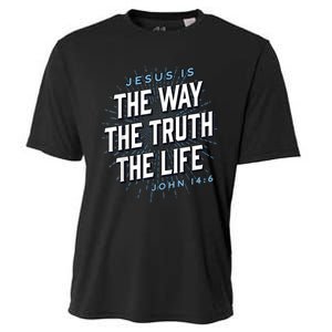 Jesus The Way Truth Life Christian John 14:6 Bible Verse Cooling Performance Crew T-Shirt