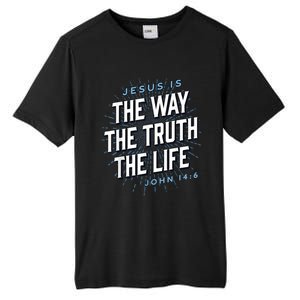 Jesus The Way Truth Life Christian John 14:6 Bible Verse Tall Fusion ChromaSoft Performance T-Shirt