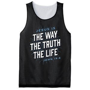 Jesus The Way Truth Life Christian John 14:6 Bible Verse Mesh Reversible Basketball Jersey Tank