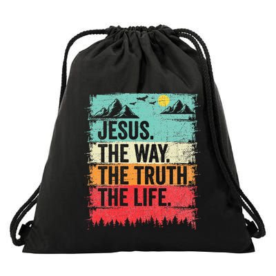 Jesus The Way Truth Life Christian Worship Drawstring Bag