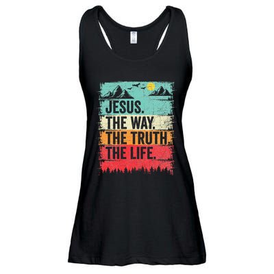 Jesus The Way Truth Life Christian Worship Ladies Essential Flowy Tank