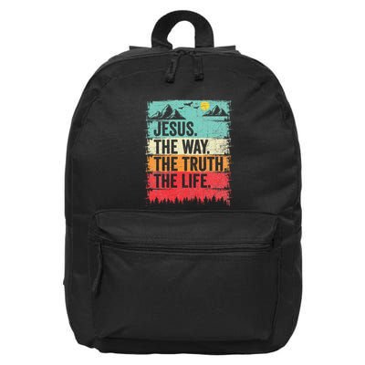 Jesus The Way Truth Life Christian Worship 16 in Basic Backpack
