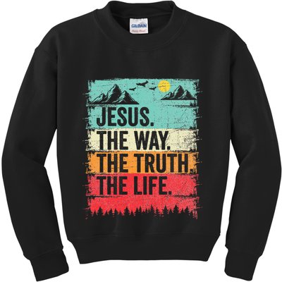 Jesus The Way Truth Life Christian Worship Kids Sweatshirt