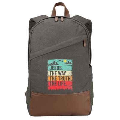 Jesus The Way Truth Life Christian Worship Cotton Canvas Backpack