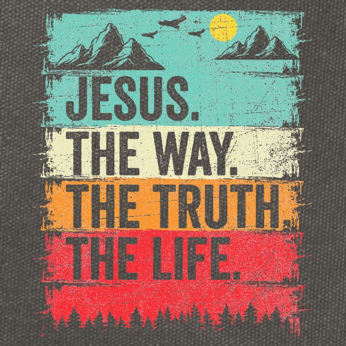 Jesus The Way Truth Life Christian Worship Cotton Canvas Backpack