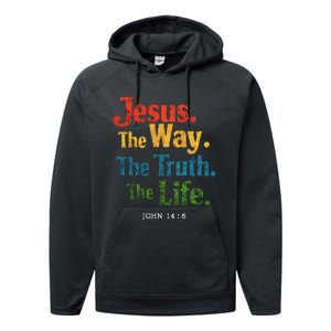 Jesus The Way Truth Life Women Christian Performance Fleece Hoodie