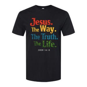 Jesus The Way Truth Life Women Christian Softstyle CVC T-Shirt