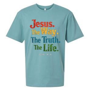 Jesus The Way Truth Life Women Christian Sueded Cloud Jersey T-Shirt