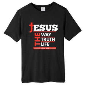 Jesus The Way Truth Life John 14:6 Christian Spiritual Tall Fusion ChromaSoft Performance T-Shirt