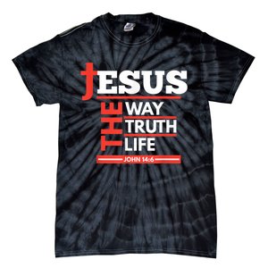 Jesus The Way Truth Life John 14:6 Christian Spiritual Tie-Dye T-Shirt