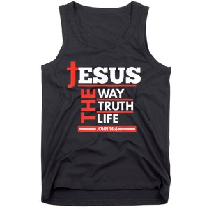 Jesus The Way Truth Life John 14:6 Christian Spiritual Tank Top