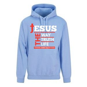 Jesus The Way Truth Life John 14:6 Christian Spiritual Unisex Surf Hoodie