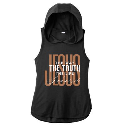 Jesus The Way The Truth And The Life Christian Gift Ladies PosiCharge Tri-Blend Wicking Draft Hoodie Tank