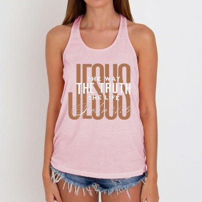 Jesus The Way The Truth And The Life Christian Gift Women's Knotted Racerback Tank