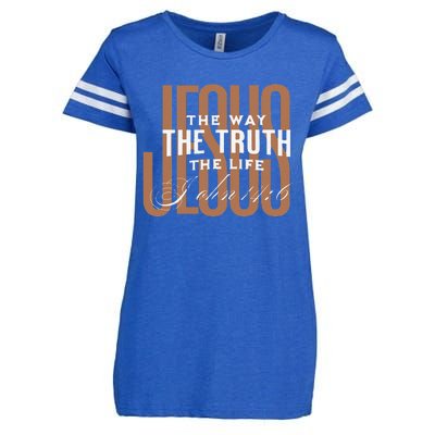 Jesus The Way The Truth And The Life Christian Gift Enza Ladies Jersey Football T-Shirt