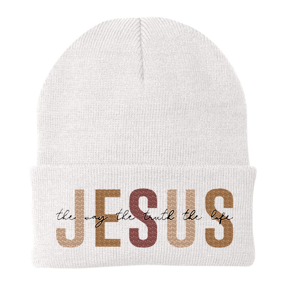 Jesus The Way Truth Life Bible Verse Christian Beanie