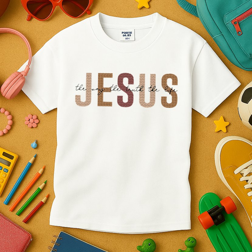 Jesus The Way Truth Life Bible Verse Christian Kids T-Shirt