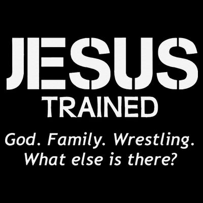 Jesus Trained Wrestling Funny Wrestler Muscle  T-Shirt