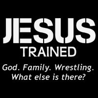 Jesus Trained Wrestling Funny Wrestler Muscle  V-Neck T-Shirt