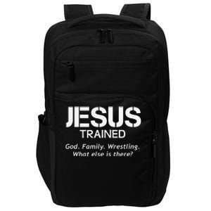 Jesus Trained Wrestling Funny Wrestler Muscle  Impact Tech Backpack