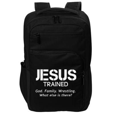 Jesus Trained Wrestling Funny Wrestler Muscle  Impact Tech Backpack