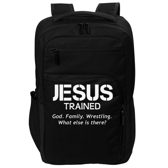 Jesus Trained Wrestling Funny Wrestler Muscle  Impact Tech Backpack