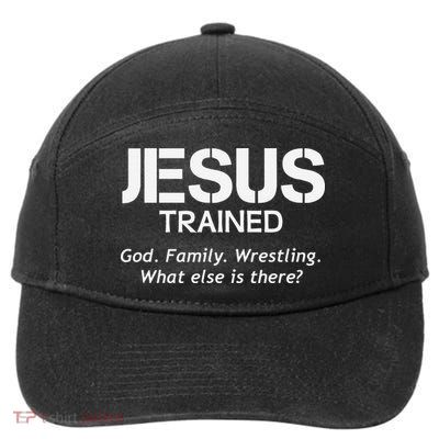 Jesus Trained Wrestling Funny Wrestler Muscle  7-Panel Snapback Hat
