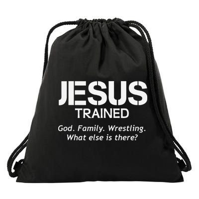 Jesus Trained Wrestling Funny Wrestler Muscle  Drawstring Bag