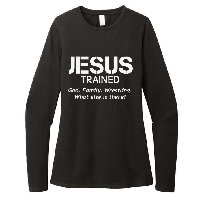 Jesus Trained Wrestling Funny Wrestler Muscle  Womens CVC Long Sleeve Shirt