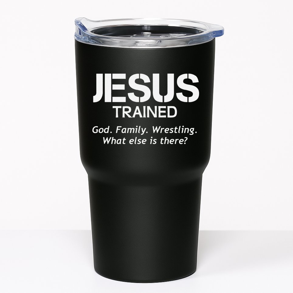 Jesus Trained Wrestling Funny Wrestler Muscle  Tumbler