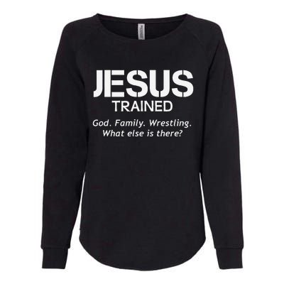 Jesus Trained Wrestling Funny Wrestler Muscle  Womens California Wash Sweatshirt