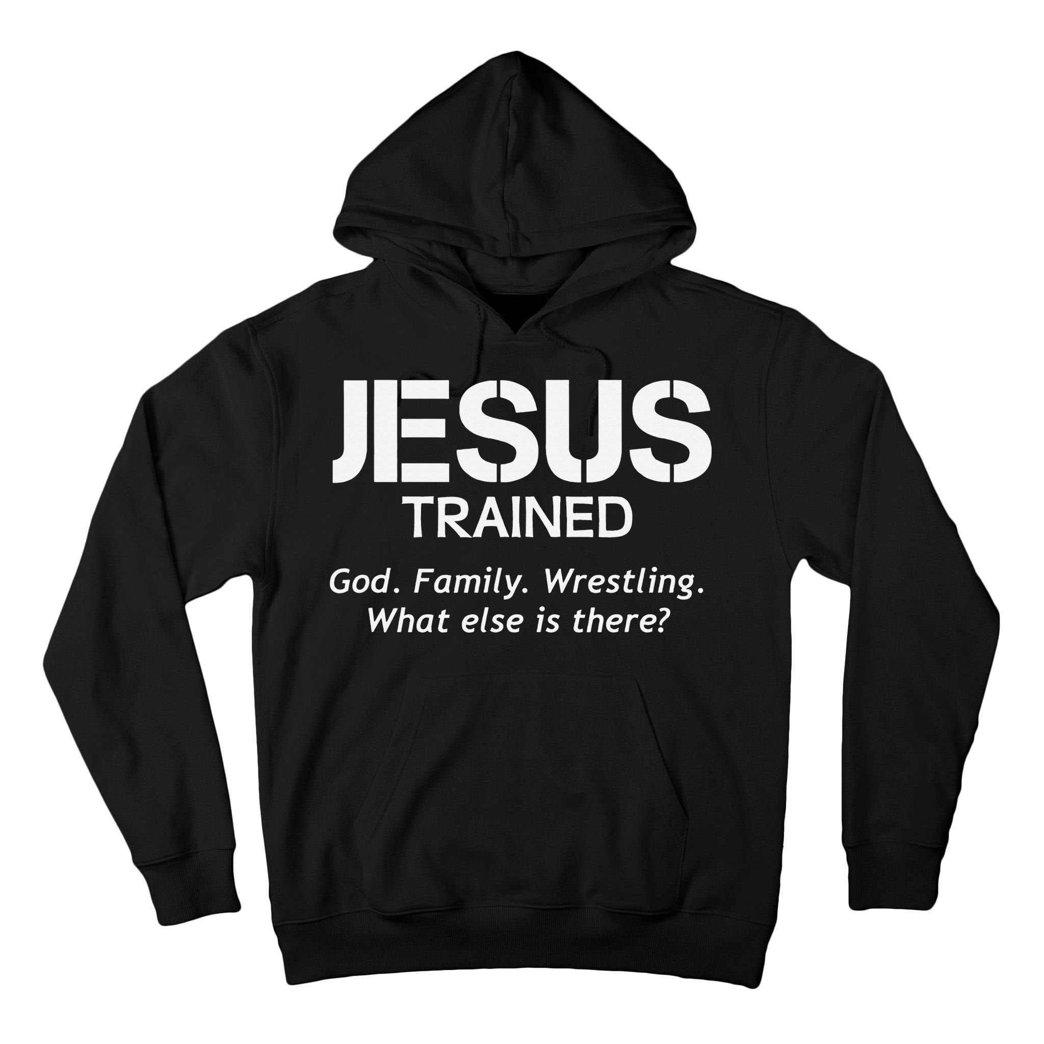 Jesus Trained Wrestling Funny Wrestler Muscle  Tall Hoodie