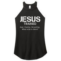 Jesus Trained Wrestling Funny Wrestler Muscle  Women's Perfect Tri Rocker Tank