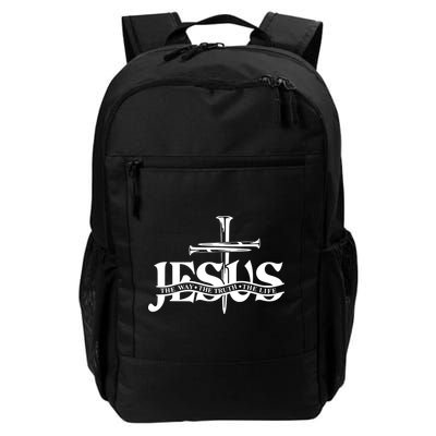Jesus The Way The Truth The Life With 3 Nails Logo Backpack