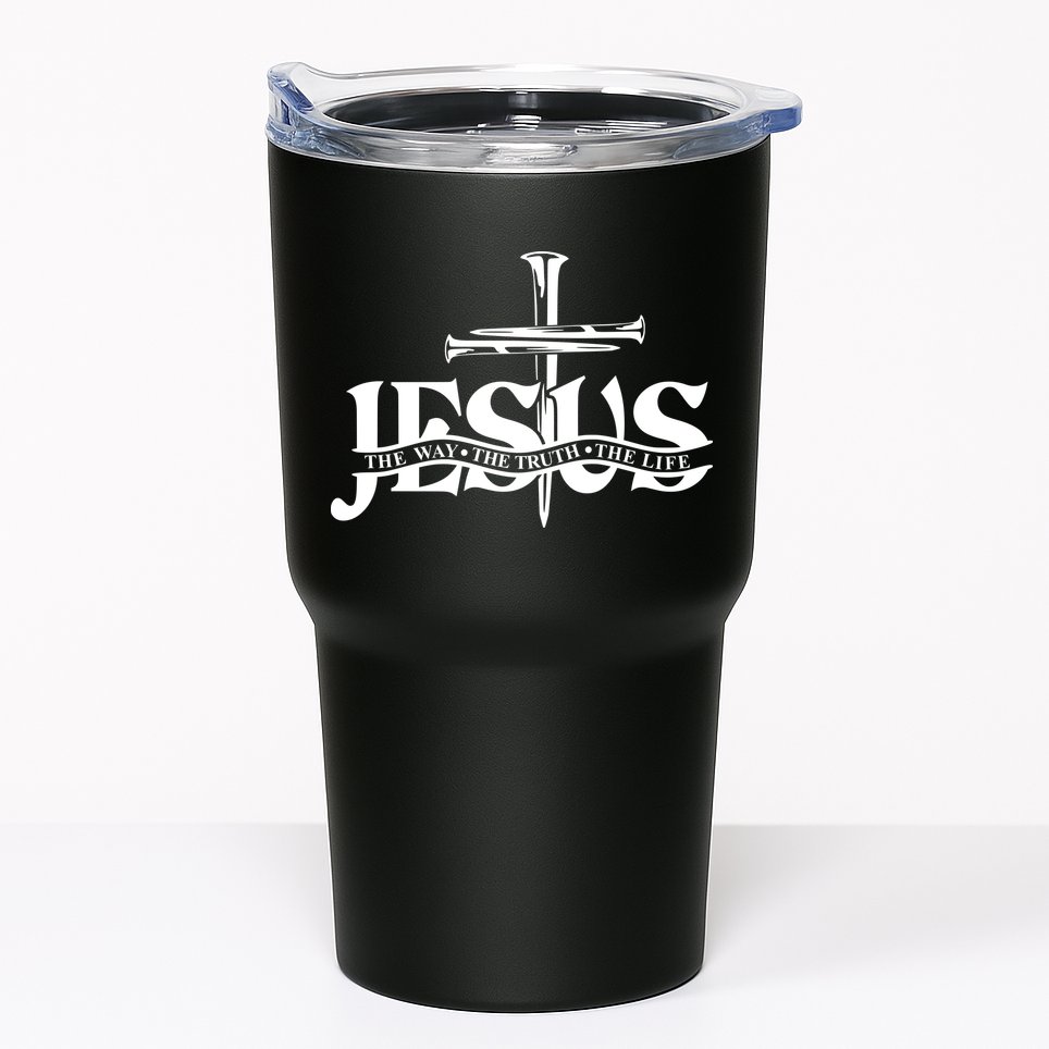 Jesus The Way The Truth The Life With 3 Nails Logo Tumbler